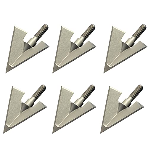 DEEPOWER Broadheads 100 125 Grain 6 Pack Solid 3 Blades, Fixed Archery Broadheads for Compound Bows and Tradtional Bows