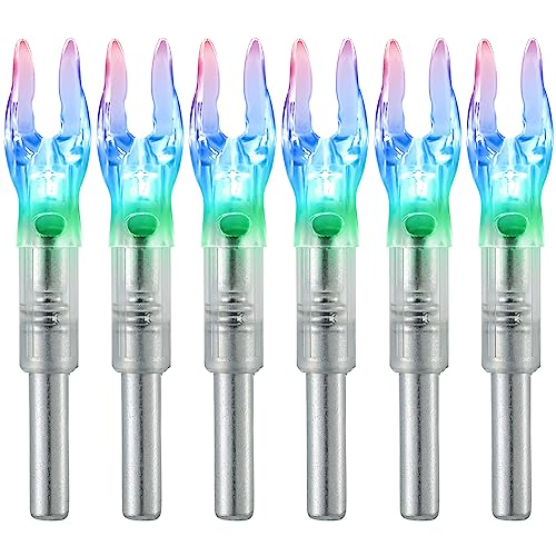 KEAUP 6PCS S Lighted Nock for Arrows with .244/6.2mm Inside Diameter Lighted Arrow Nocks for Archery Hunting,Screwdriver Included
