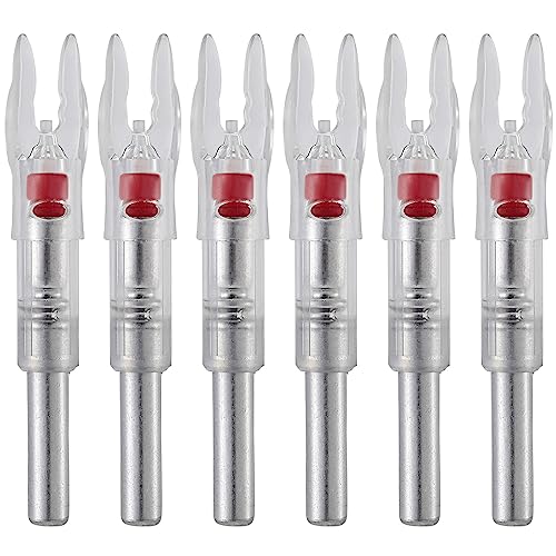 KEAUP 6PCS S Lighted Nock for Arrows with .244/6.2mm Inside Diameter Lighted Arrow Nocks for Archery Hunting,Screwdriver Included