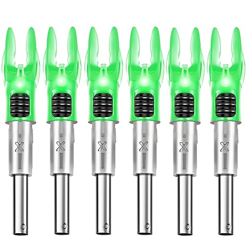 DEEPOWER X Lighted Nocks for Arrows .204”/.233”/.244”/.246” with ON/Off Switch 4/6 PACKS with H, S, GT Bushings