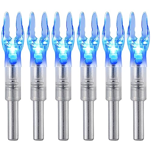 KEAUP 6PCS S Lighted Nock for Arrows with .244/6.2mm Inside Diameter Lighted Arrow Nocks for Archery Hunting,Screwdriver Included