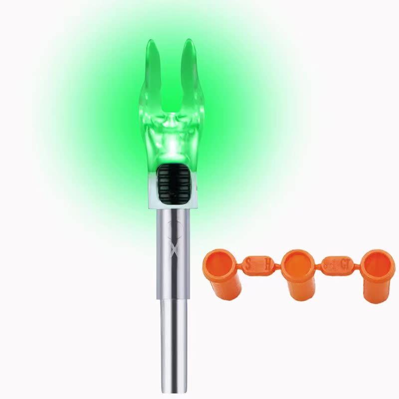 DEEPOWER X Lighted Nocks for Arrows .204”/.233”/.244”/.246” with ON/Off Switch 4-Pack with H, S, GT Bushings