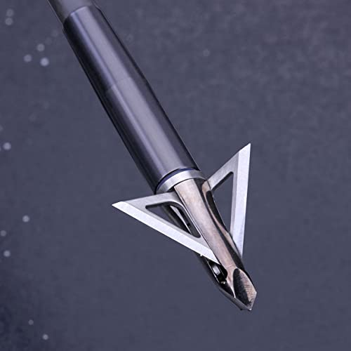 DEEPOWER 3-Blade Fixed Broadhead 4-Pack 100 Grain 1 1/4" Cut