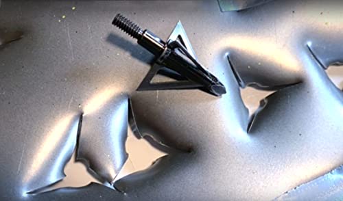 DEEPOWER Broadheads 100 Grain Fixed Blade 4-Pack Archery Crossbow Broadheads 1+1/4 Inch Cut Diameter Carbon Steel Ferrule
