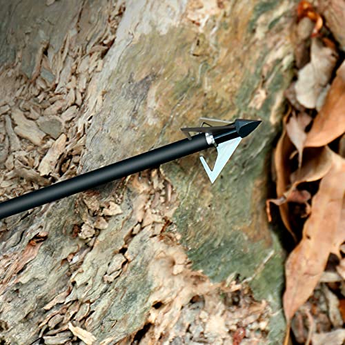 DEEPOWER Archery Broadheads 100 125 Grain 3 Blades Hunting Arrow Heads Arrow Tips Compatible with Crossbow and Compound Bow 1+1/2 inch Cut