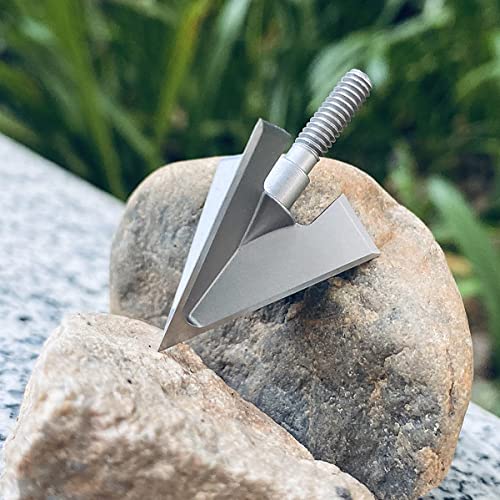 DEEPOWER 4-Pack Archery Broadhead 3 Blade 125/100 Grain Broadhead Solid Hunting Broadhead Fixed 3 Blade 420 Stainless Steel