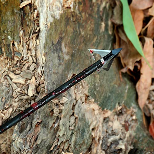 DEEPOWER Archery Broadheads 100 125 Grain 3 Blades Hunting Arrow Heads Arrow Tips Compatible with Crossbow and Compound Bow 1+1/2 inch Cut