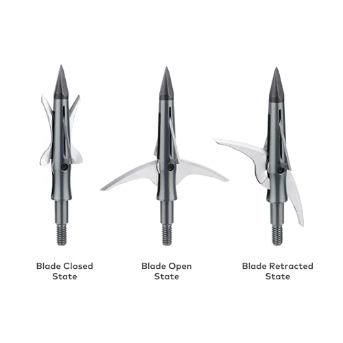 DEEPOWER 4-Blade Hybrid Mechanical Broadhead 4 Pack Bowhunting 100 Grain 2" Cutting Diameter