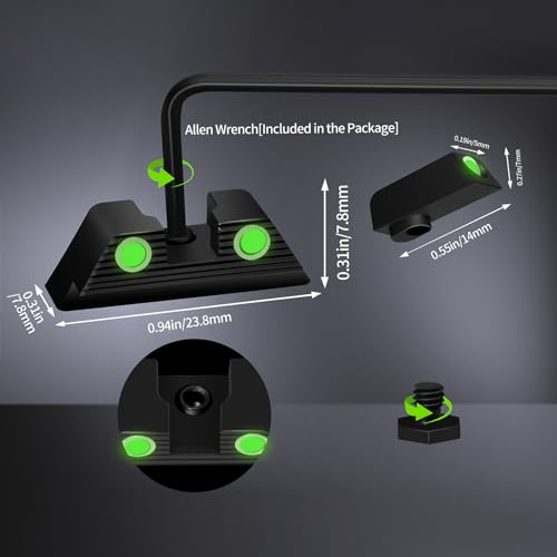 Tritium Handgun Sight | High-Visible Front & Rear Night Sights with Daylight White Dots & Low-Light Tritium Dots, Compatible with Glock Handguns with Assembly Tool