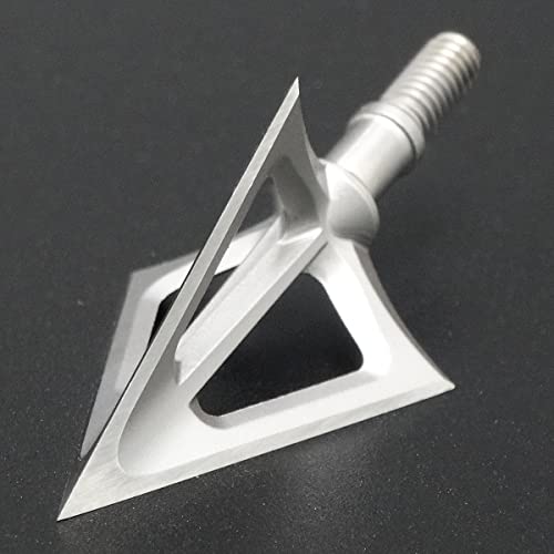 6 Pack Hunting Broadhead 100 Grain 420 Stainless Steel Fixed Blade Broadhead Arrow Tips Archery Arrowhead for Crossbow and Compound Bow