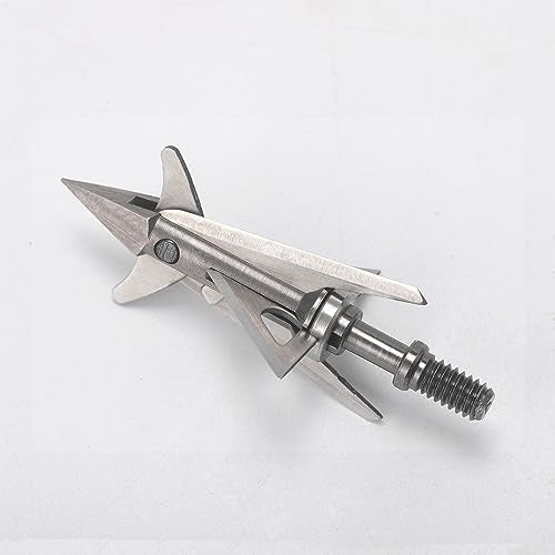 KEAUP 4-Blade Hunting Hybrid Broadhead 4 Pack 100/125 Grain Archery Mechanical Broadhead for Compound Bows and Crossbows