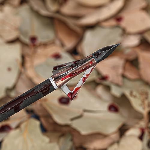 KEAUP 6-Pack 3 Blade Broadheads Archery Broadheads 100 Grain .020" Stainless Steel Fixed Hunting Broadheads for Crossbow and Compound Bow