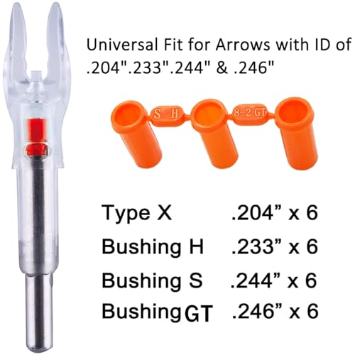 DEEPOWER Lighted Nocks X/5.2mm 6 PCS LED Arrow Nock Universal for Arrows with .204 .233 .244 .246 Inside Diameter, Screwdriver Included