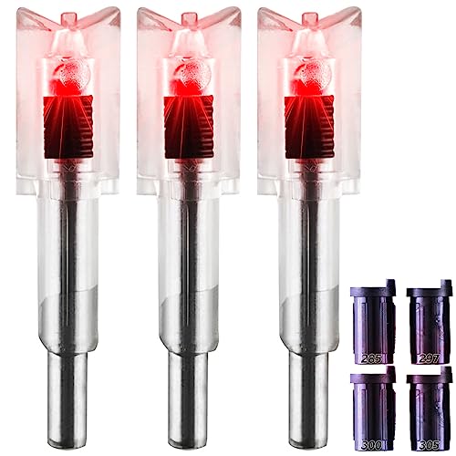 KEAUP Lighted Nocks for Crossbow Bolts - 3 Pack with .285”/.297”/.300”/.305” Bushings LED Nocks Arrow nocks for Archery Hunting