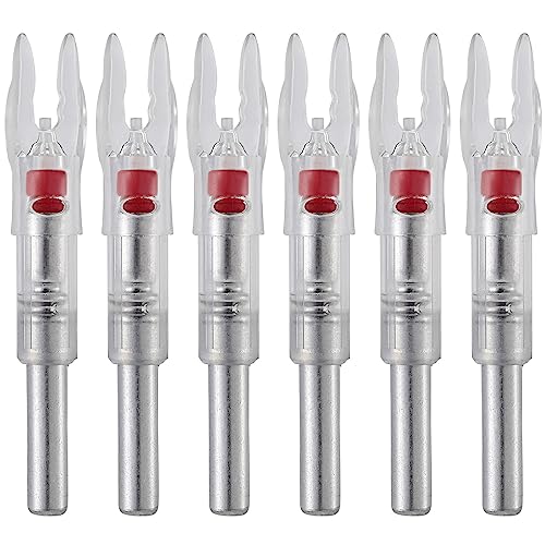 KEAUP 6PCS S Lighted Nock for Arrows with .244/6.2mm Inside Diameter Lighted Arrow Nocks for Archery Hunting,Screwdriver Included