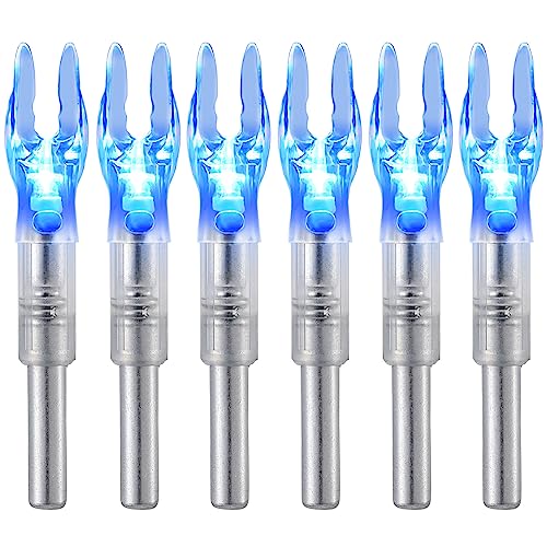 KEAUP 6PCS S Lighted Nock for Arrows with .244/6.2mm Inside Diameter Lighted Arrow Nocks for Archery Hunting,Screwdriver Included