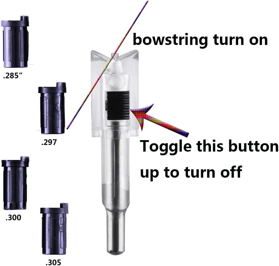 KEAUP Lighted Nocks for Crossbow Bolts - 3 Pack with .285”/.297”/.300”/.305” Bushings LED Nocks Arrow nocks for Archery Hunting