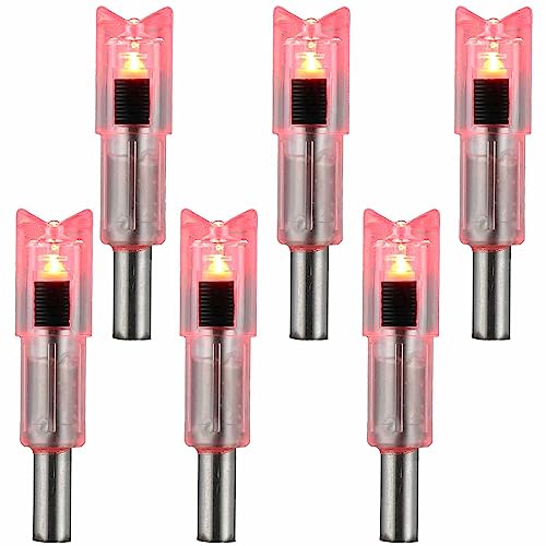 KEAUP 6 PCS Crossbow Lighted Nock with ON/Off Switch for .300/7.62mm Inside Diameter Led Nocks Arrow nocks for Archery Hunting