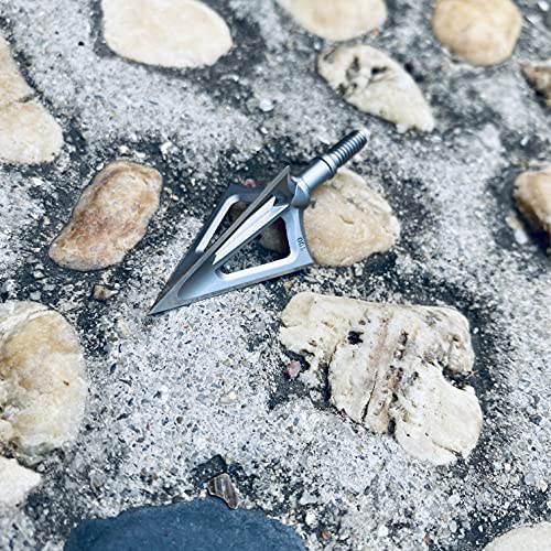 6 Pack Hunting Broadhead 100 Grain 420 Stainless Steel Fixed Blade Broadhead Arrow Tips Archery Arrowhead for Crossbow and Compound Bow