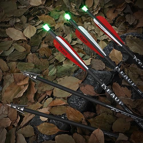 DEEPOWER Lighted Nocks for Crossbow .300/7.62mm Inside Diameter Led Lighted Arrow Nocks for Archery Hunting