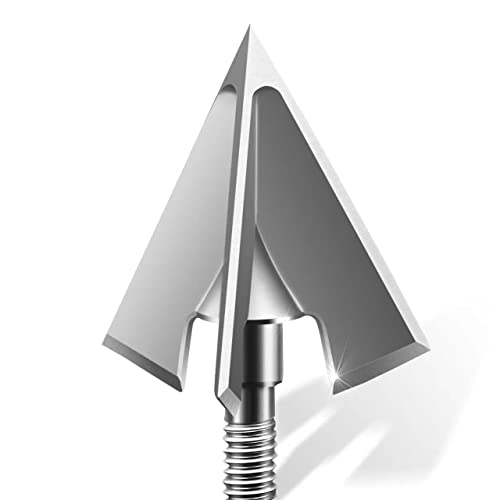 DEEPOWER 4-Pack Archery Broadhead 3 Blade 125/100 Grain Broadhead Solid Hunting Broadhead Fixed 3 Blade 420 Stainless Steel