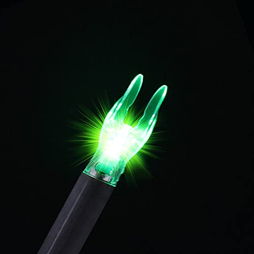 Ellen Archery G Nock 4.2mm Lighted with 5.2mm Bushing for Arrows with .165.204 Inside Diameter Bowstring Activated Linear Switch LED Nock Tail Illuminated Lighted Archery Nocks (Green 3-Pack, 0.165)