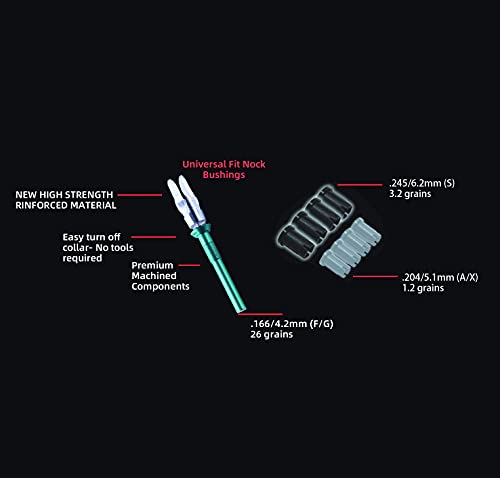 DEEPOWER LED Lighted Nocks Universal Fit Arrow Nocks .166 with Bushings of .204 & .245