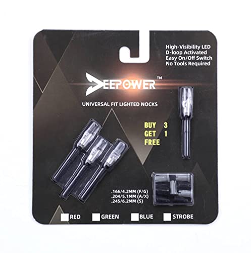 DEEPOWER Arrow Nock Bow String Light Up No Tool Require Automatically LED Lighted Nock 3+1/Pack