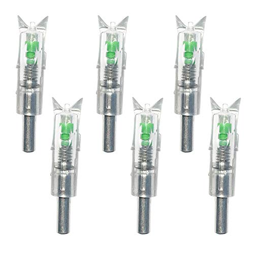 6PCS Lighted Nocks for Crossbow with .300/7.62mm Inside Diameter Led Nocks Arrow nocks for Archery Hunting