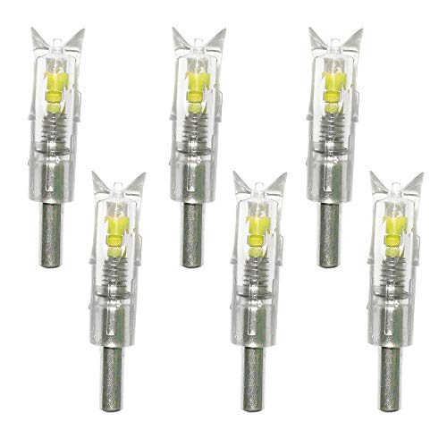 6PCS Lighted Nocks for Crossbow with .300/7.62mm Inside Diameter Led Nocks Arrow nocks for Archery Hunting