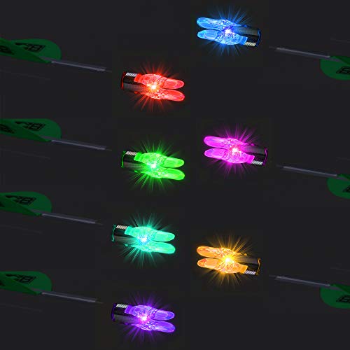 6pcs 6.2mm LED Lighted Shooting Nocks For Archery Arrows | Automatically Activated On Impact
